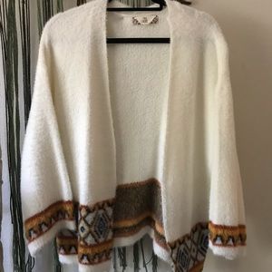 fuzzy aztec cardigan